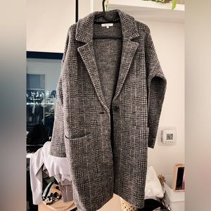 Madewell Wool Sweater Coat in Plaid